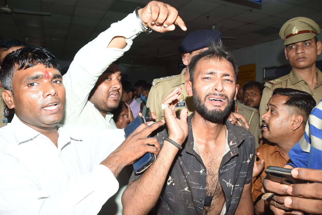 There was a dispute over connecting sewer line, stone pelting and firing on two sides, one dead and seven inju