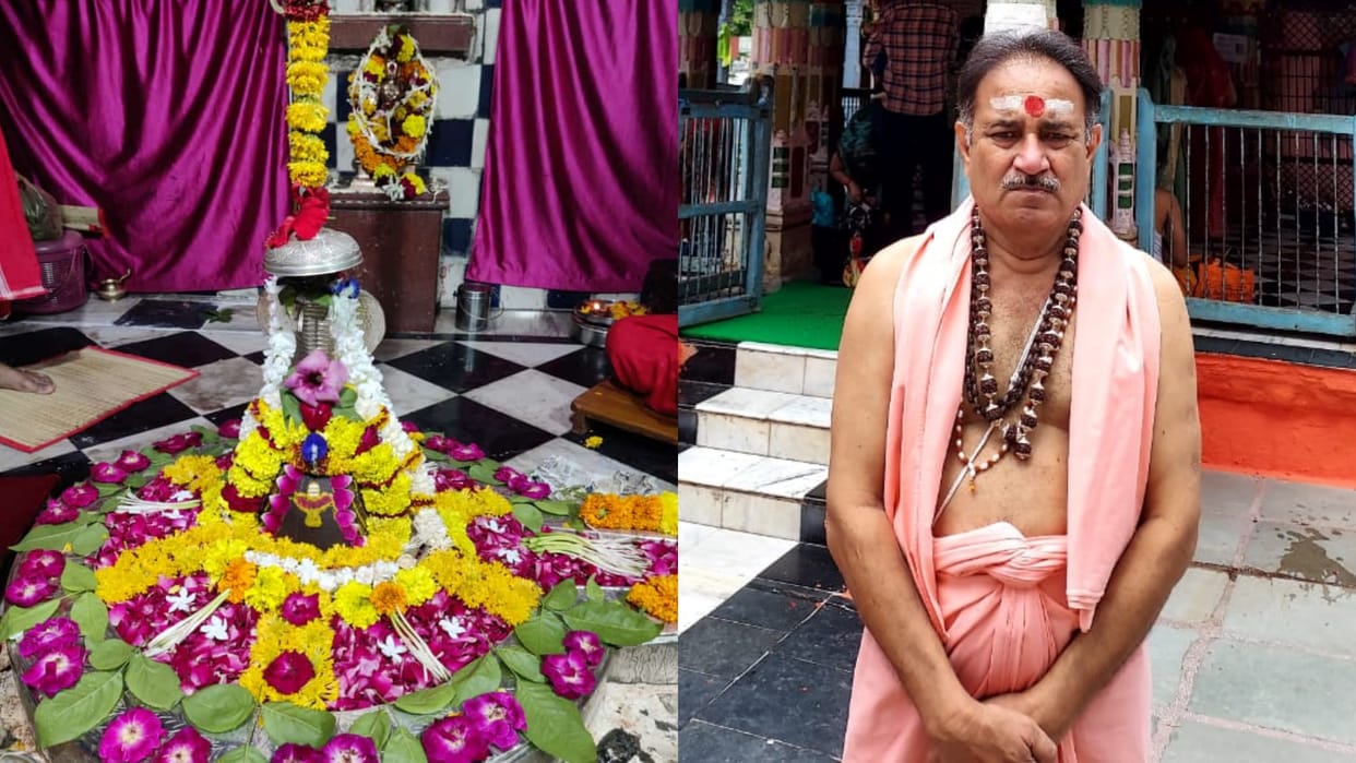 Khargone News Rajrajeshwar pagoda of Maheshwar center of faith for devotees in the month of Sawan