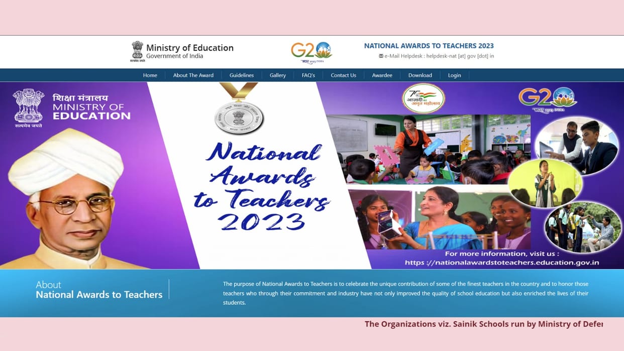 National Award to Teachers 2023 Registrations till 15 July at nationalawardstoteachers.education.gov.in