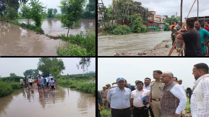 Yamuna flowing above danger mark in Baghpat, crops of farmers submerged, Alert