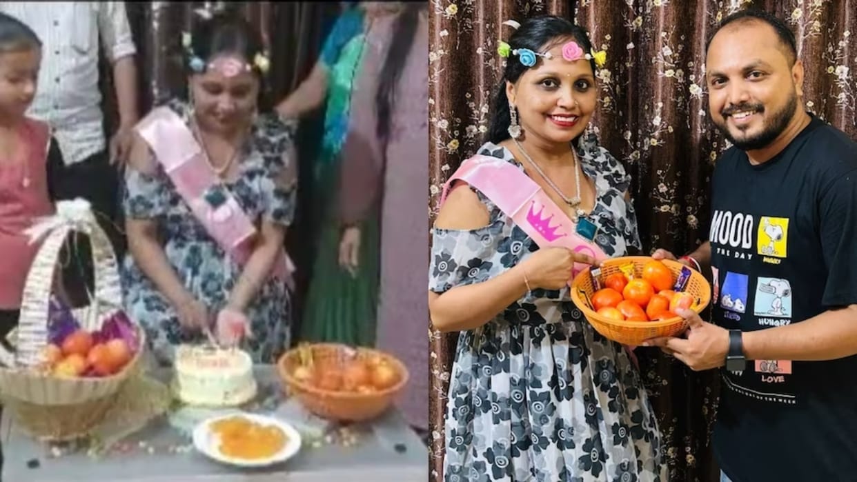 Maharasthra woman receives tomatoes as precious gift on birthday