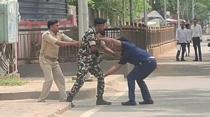 Bihar News :सदन में नेता भिड़ रहे, यहां मंत्री के लोग; राजद दफ्तर के सामने मुक्केबाजी, उठापटक देखते रह गए लोग - Bihar News: Minister's Guards Clashed With Each Other In Front