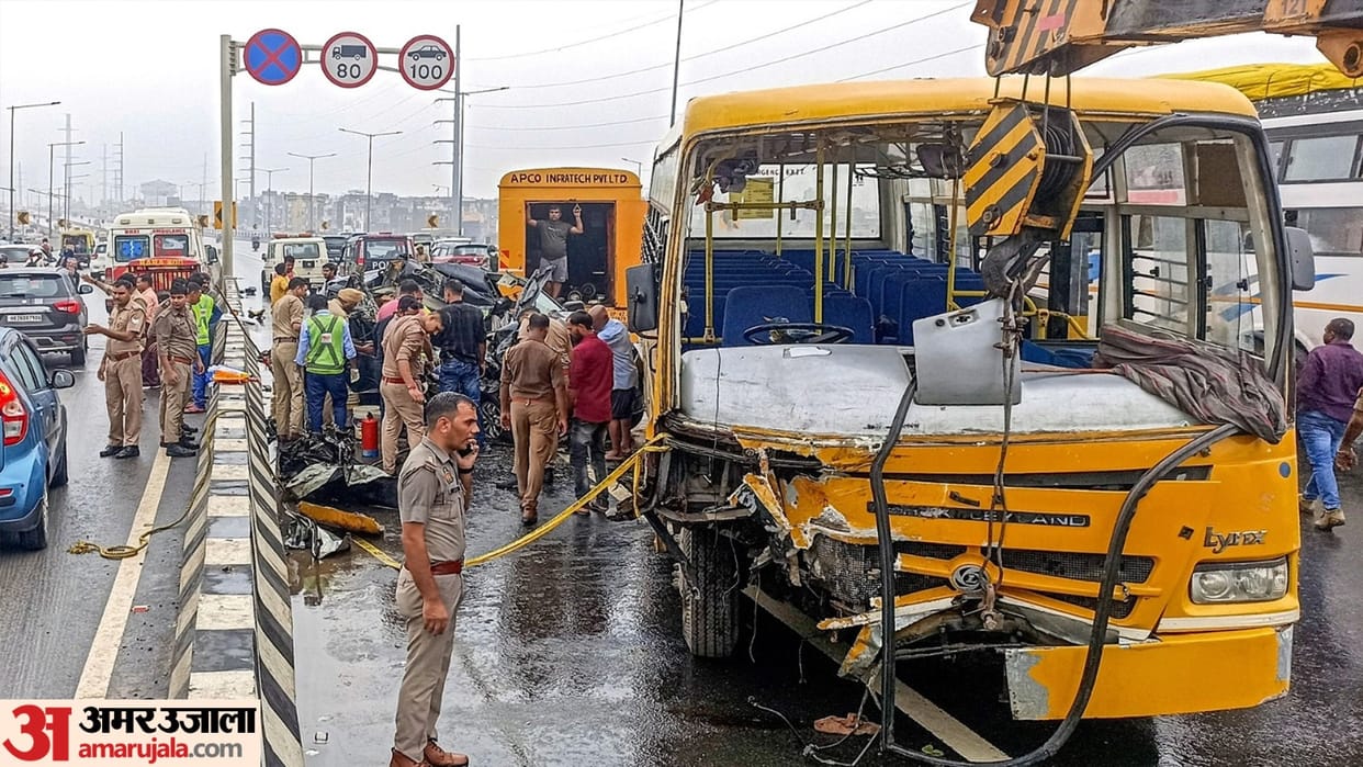 accident on Delhi-Meerut Expressway Bus challaned 15 times since 2018 thrice for running in wrong direction