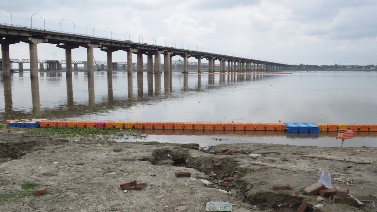 Rise in the water level of Ganga-Yamuna, increased flow towards the banks, visible effect of water released fr