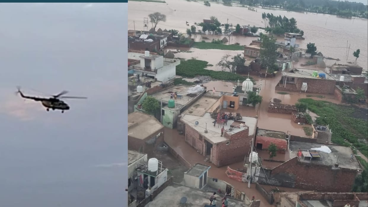 Haryana Flood: After Army, NDRF, SDRF, Air Force also took over the front, providing relief material to people