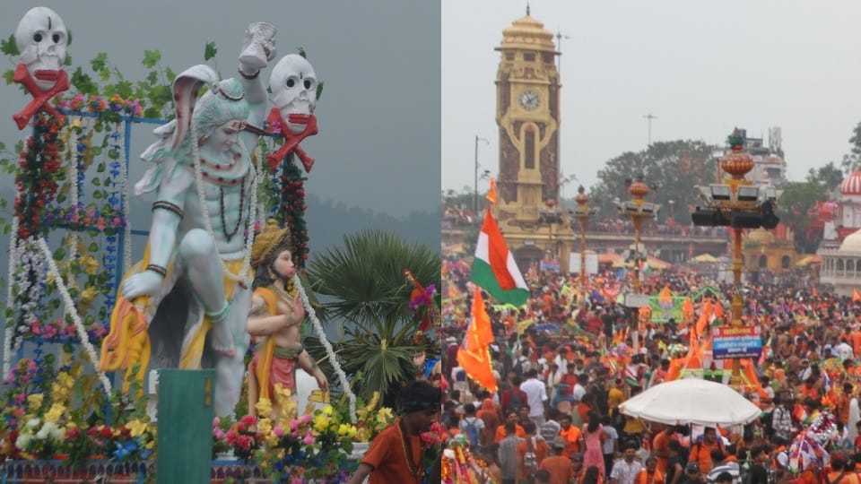 Kanwar Yatra 2023 Huge Crowd in Haridwar even Rainfall  Big and Unique Kanwar photos