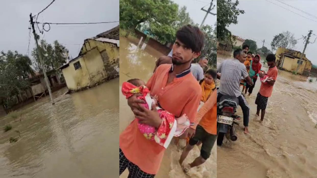Meerut: Embankment breached in Sirjerpur of Hastinapur, water has reached entire village, people are stranded