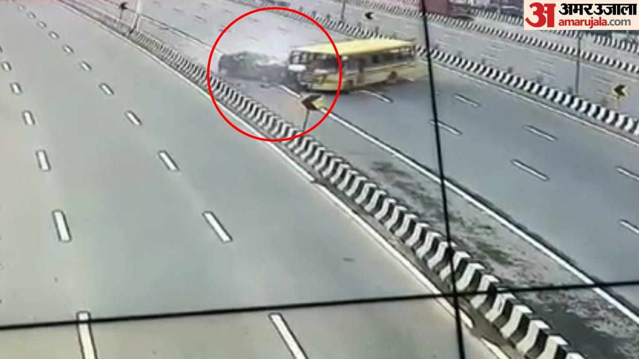 Road Accident on Delhi-Meerut Expressway  in Ghaziabad bus ran in opposite direction after drinking alcohol