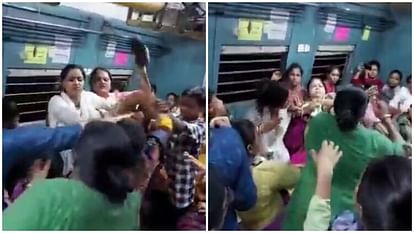 Video: Women slap, punch and pull each other's hair in ugly Kolkata train brawl