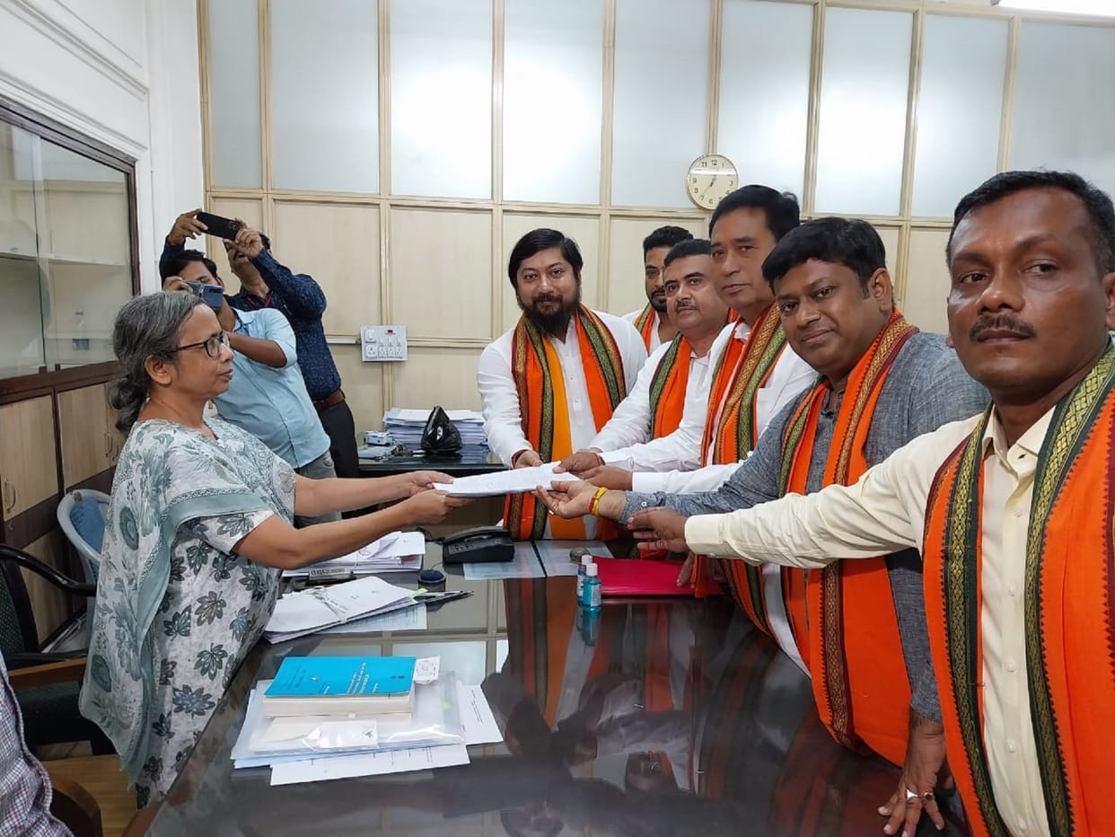 West Bengal: BJP Rajya Sabha candidate Anant Maharaj filed nomination