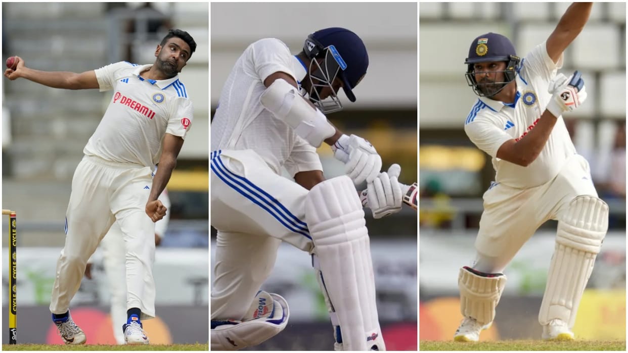 IND vs WI DAY 1 highlights India vs West Indies 1st Test Match Scorecard ashwin rohit sharma Yashasvi Jaiswal