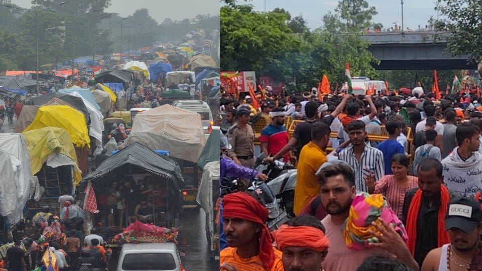 Kanwar Yatra 2023 Dak Kanwar Huge Crowd in Haridwar devotees panic Photos