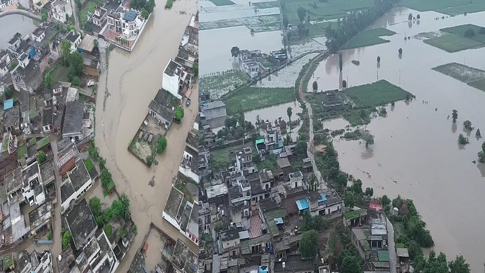 Haryana Flood Situation, Crack in embankment of Samaspur village of Karnal, water filled in 27 villages