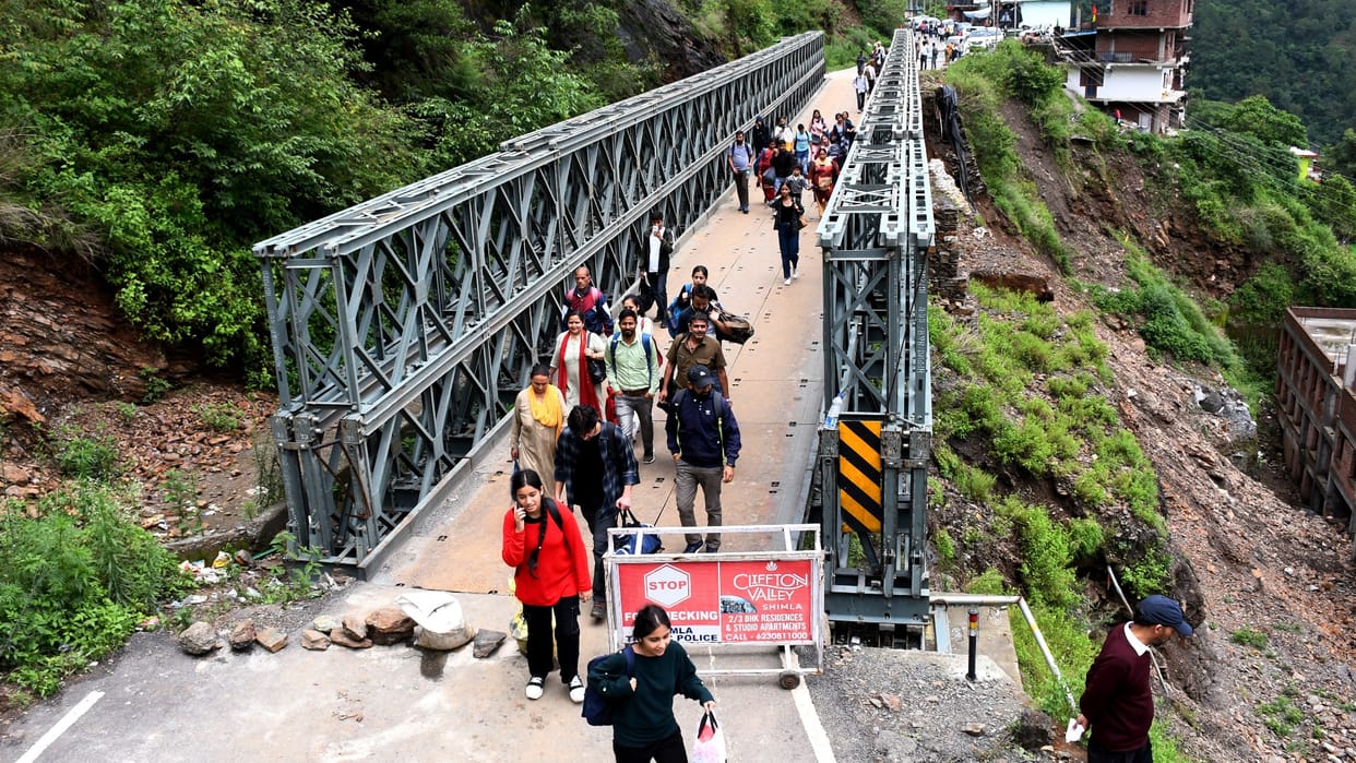 Shimla Mandi National Highway HRTC service to passengers as Ghandal bridge damaged