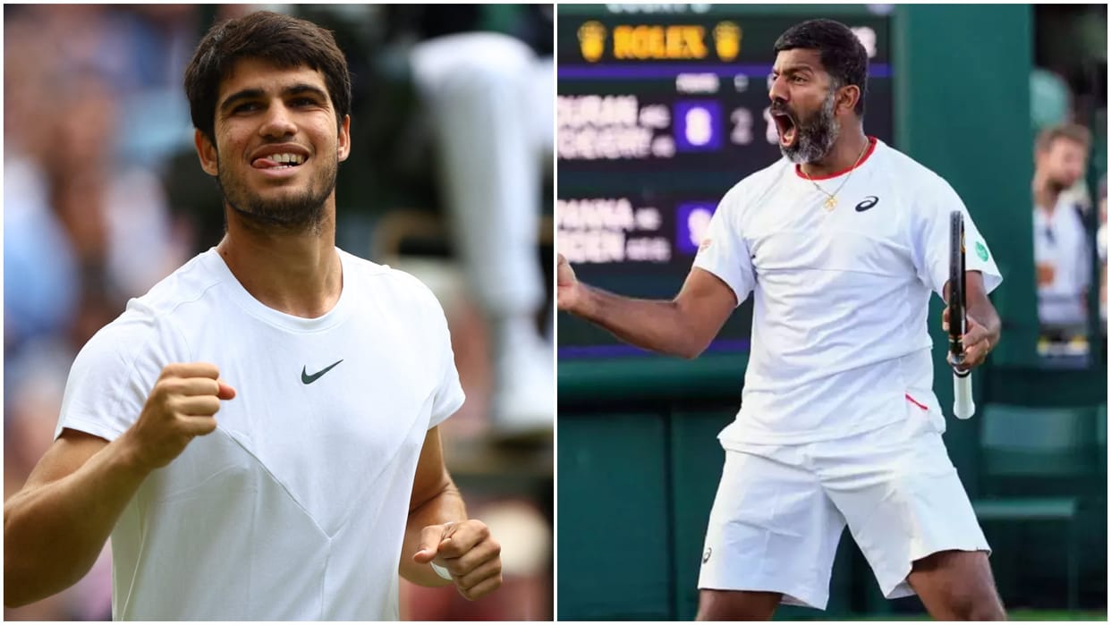 Wimbledon 2023 Carlos Alcaraz Daniil Medvedev and rohan Bopanna in semifinals