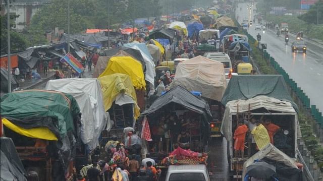 Kanwar Yatra 2023 Haridwar Delhi Highway Jam After Huge Crowd of Kanwariya police Arrangements Field Photos