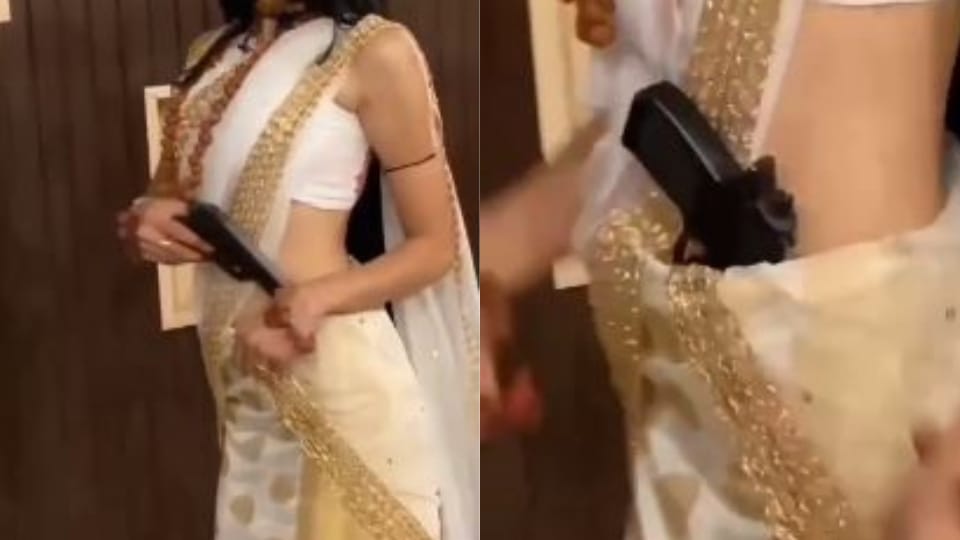 girl dancing with pistol video goes viral in bareilly