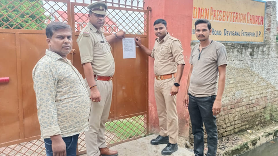 Attachment notices against the pastor were pasted at three places including the church