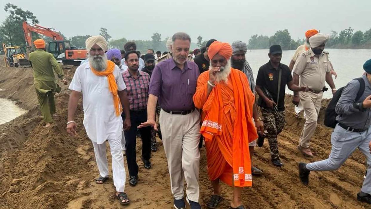 Health Minister Balbir Singh visits flood affected areas of Jalandhar