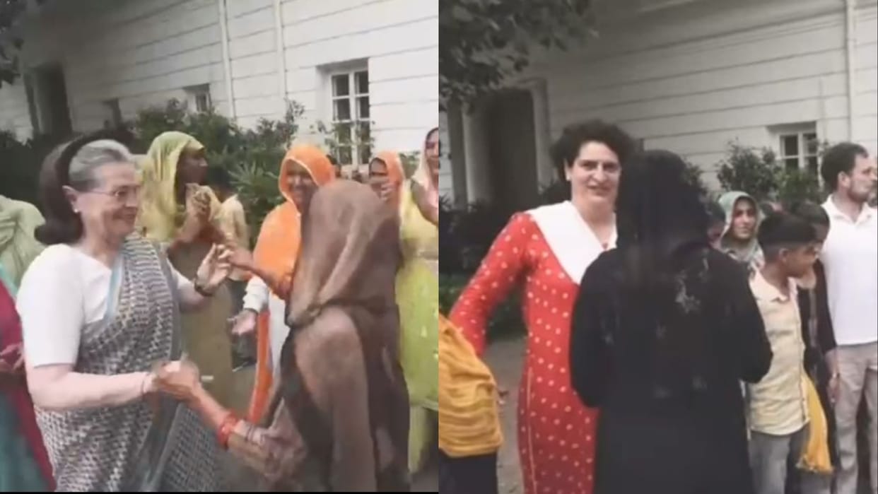 Sonia and Priyanka Gandhi danced on Haryanvi songs with the women of Haryana