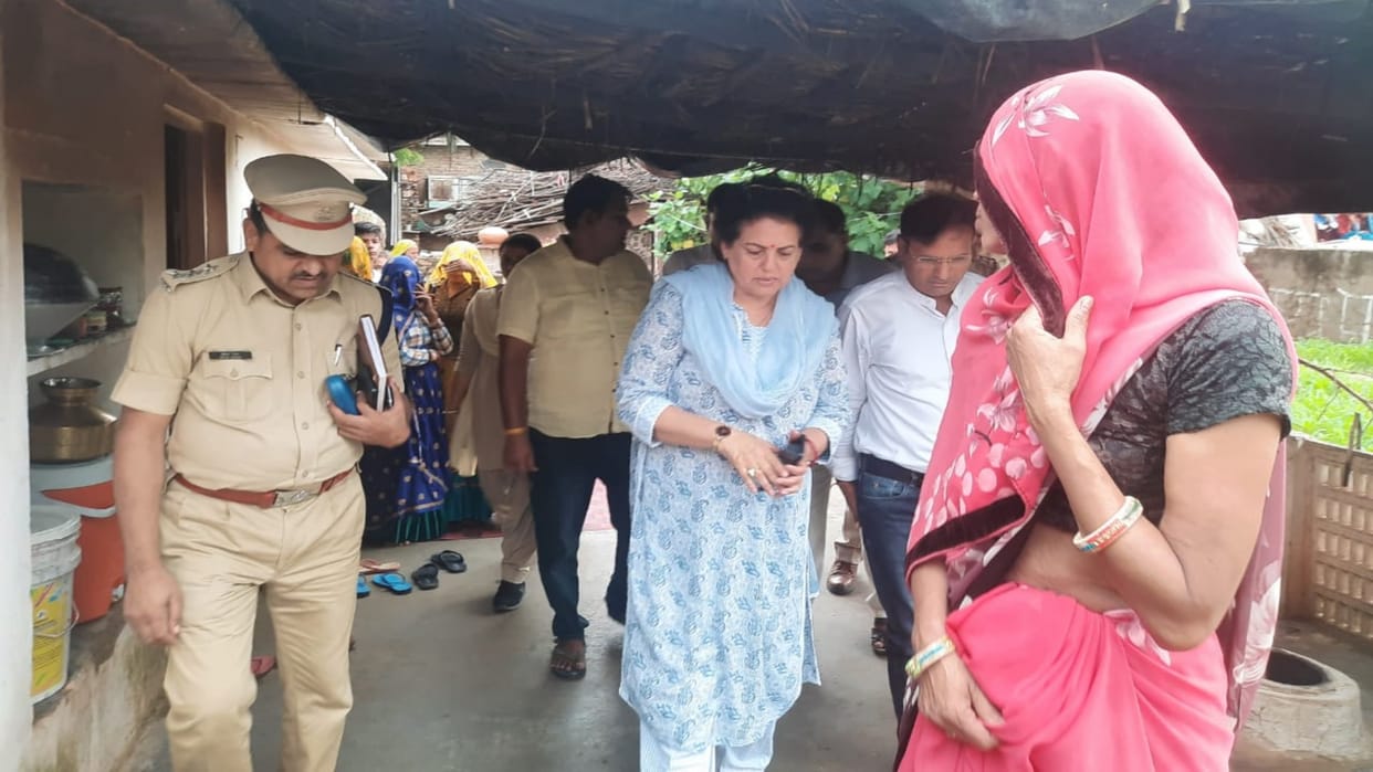 Dalit minor murder-rape case in Karauli: NCW President Todabhim arrives; Meeting with relatives of victim