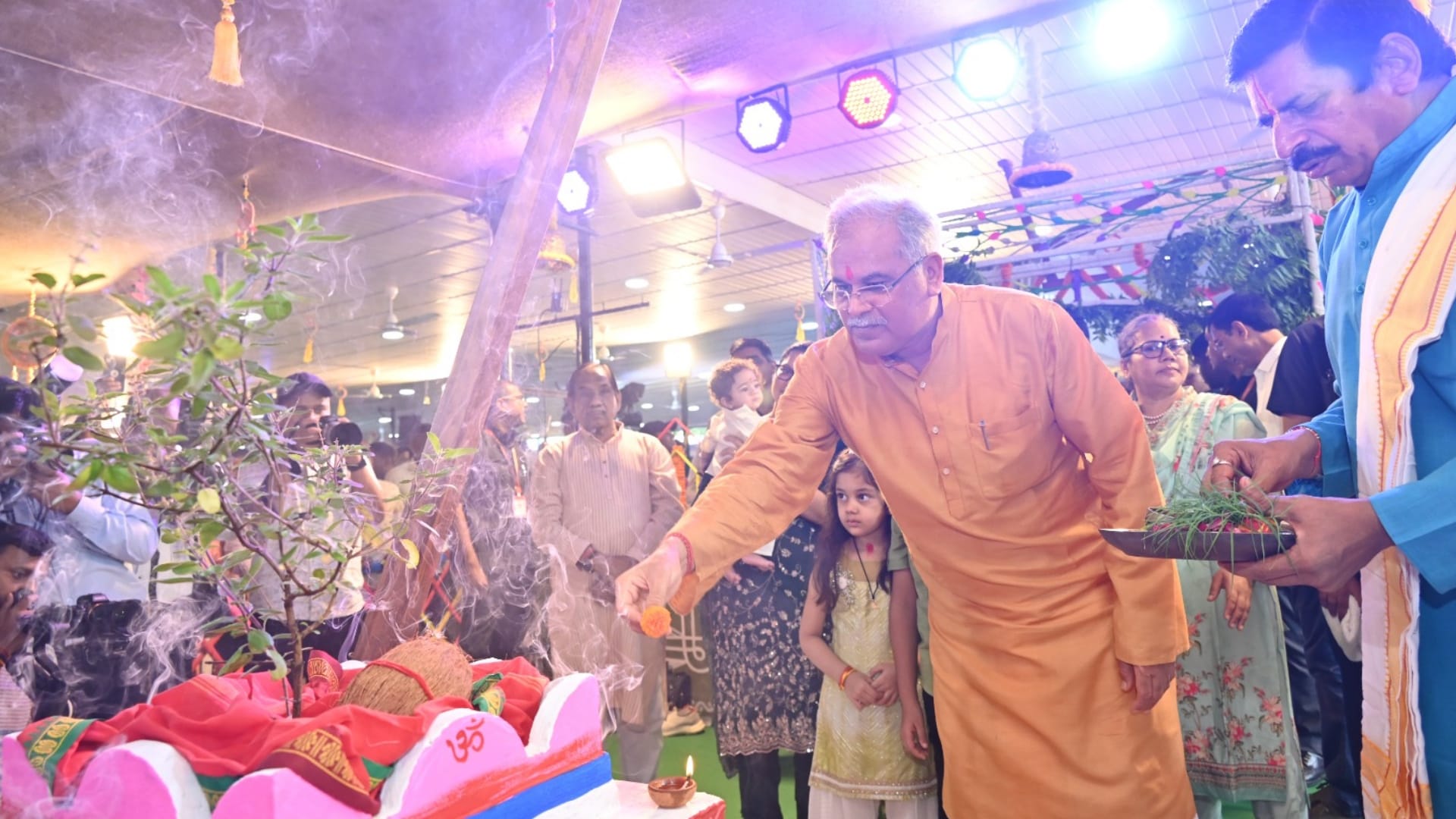 CM Bhupesh worshiped agricultural machinery Hareli festival in Chhattisgarh See photos