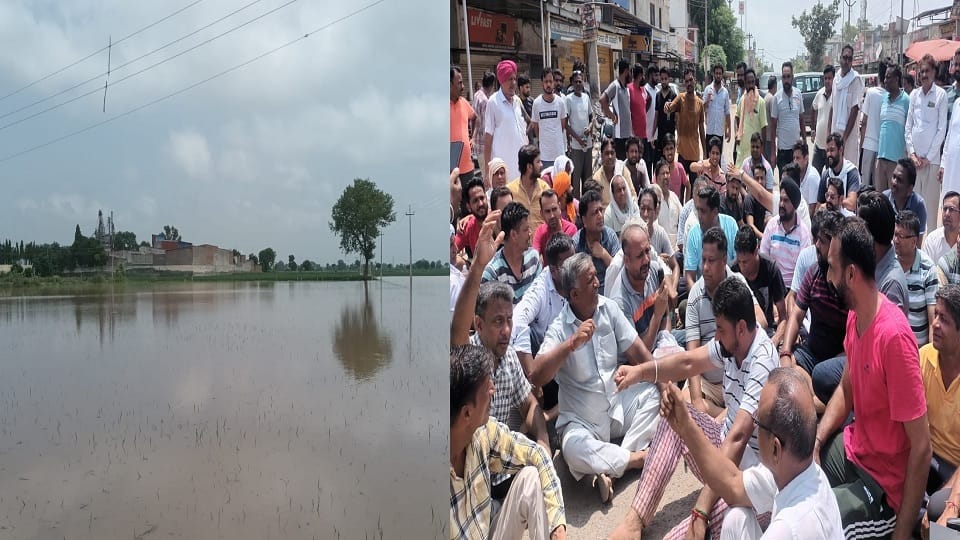 Erosion in Rangoi drain in village Razabad in Fatehabad, water reached Jakhal master colony