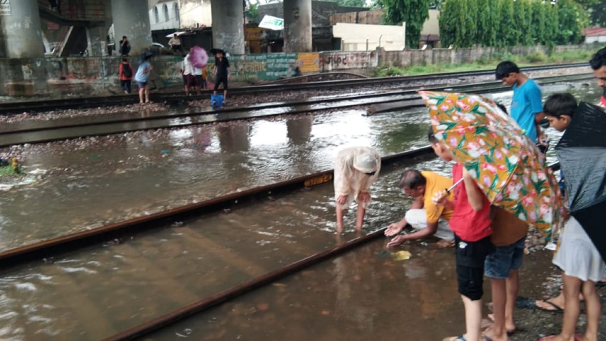 Bijnor News : Trees fell on railway line due to rain, one train canceled