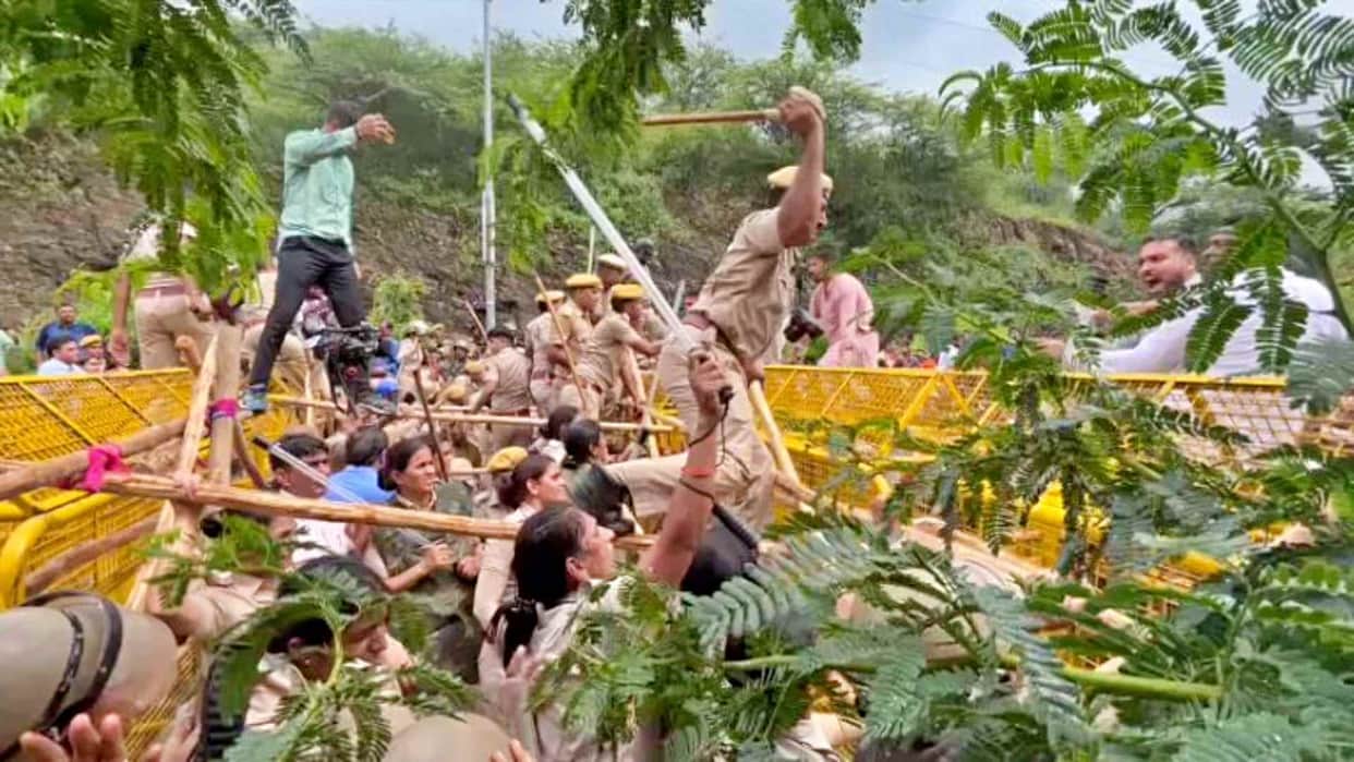 Many workers including police personnel injured in the demonstration of BJP Yuva Morcha in Ajmer