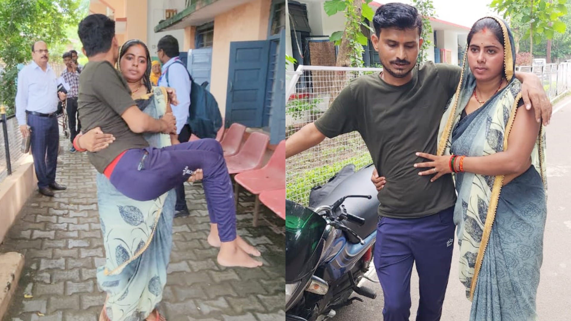 महिला और उसका दिव्यांग पति