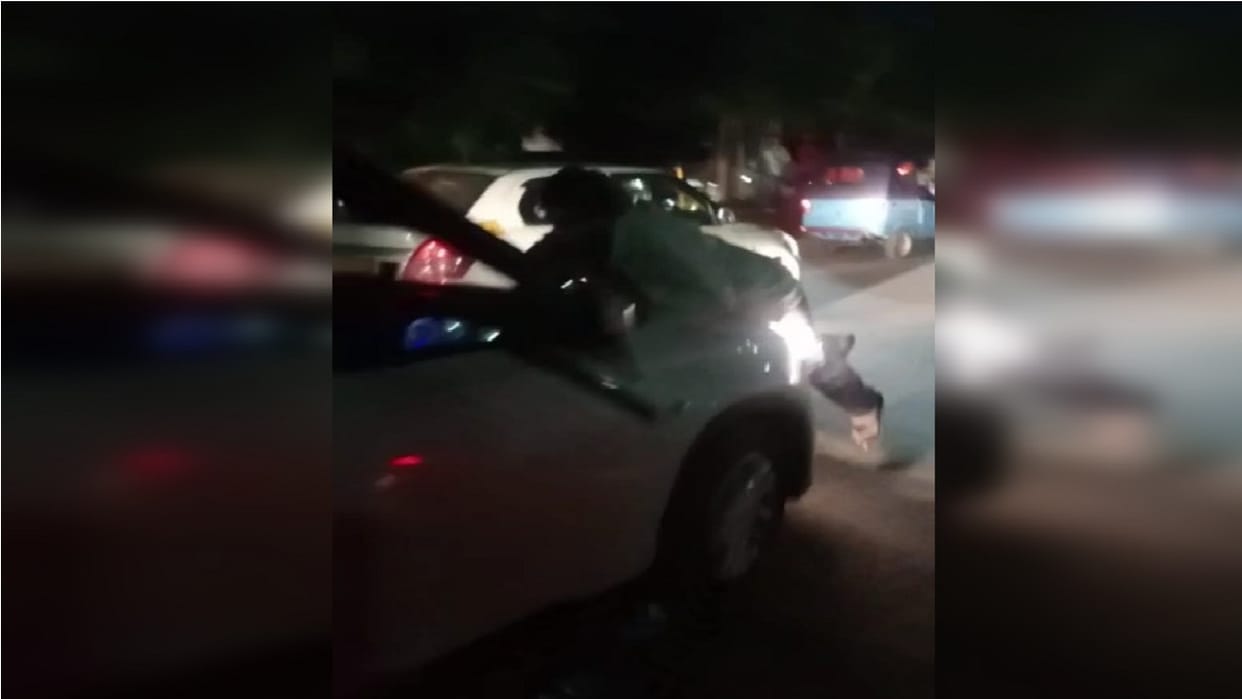 Car ran with a young man on bonnet of car in Kotwali Phase-III in Noida