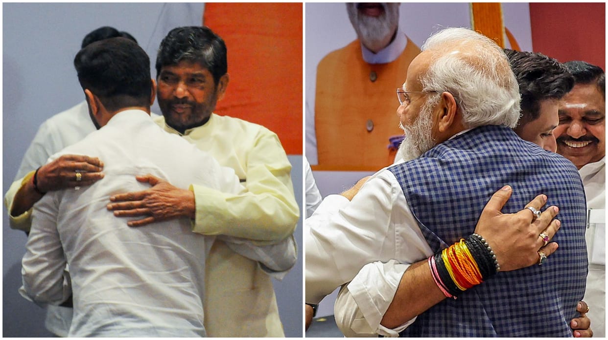 At BJP Conclave, Feuding Paswans Meet, Greet And Then Hug