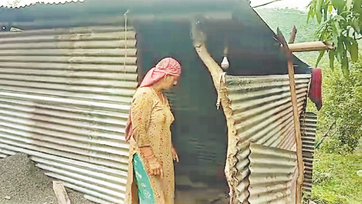 Poor family living in tin shed in Junga Shimla Himachal Pradesh
