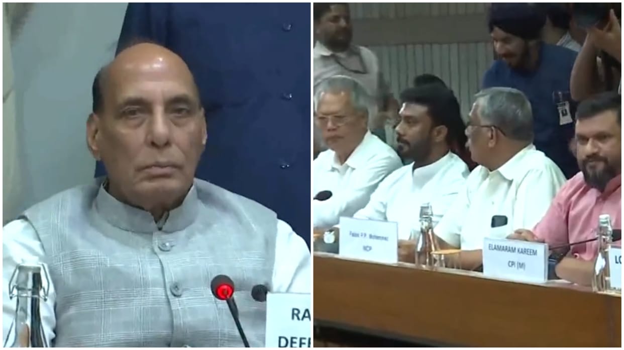 Defence Minister Rajnath Singh is chairing an all-party meeting ahead of the Monsoon Session of Parliament.