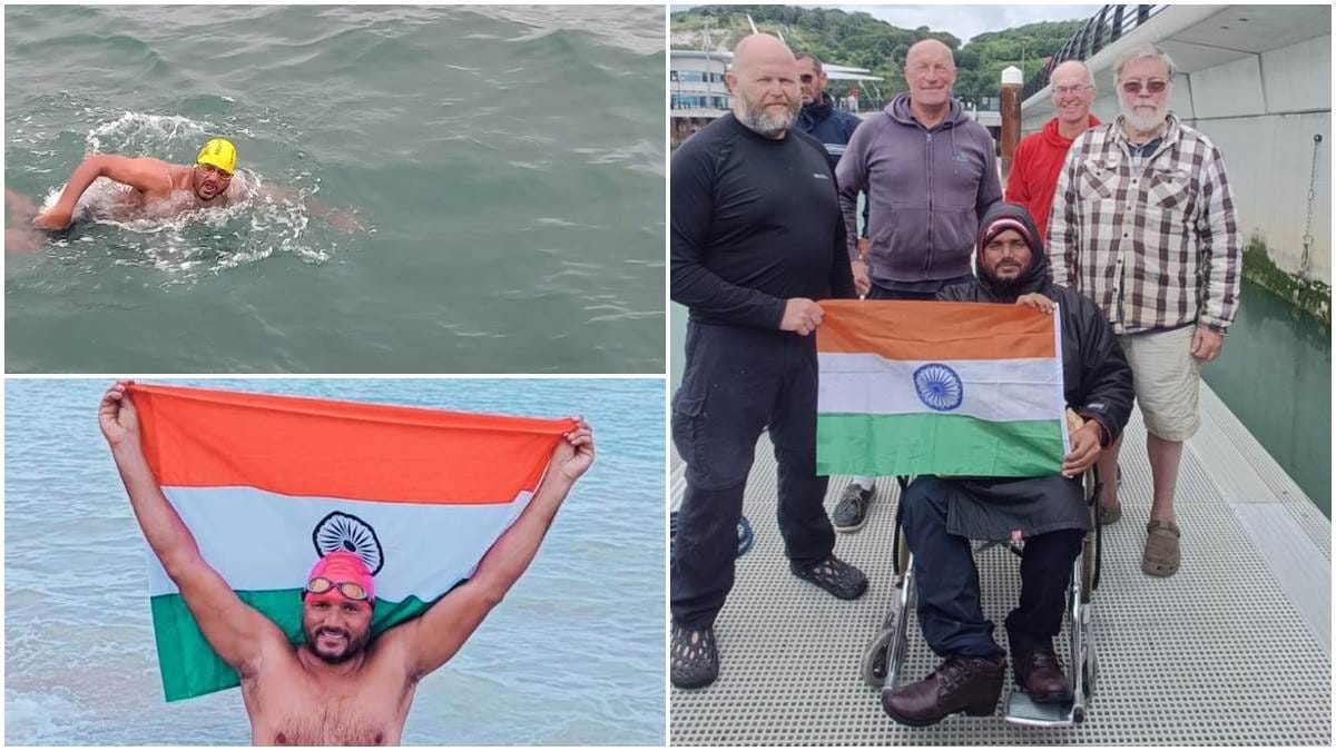 para swimming Divyang Satyendra singh records english channel