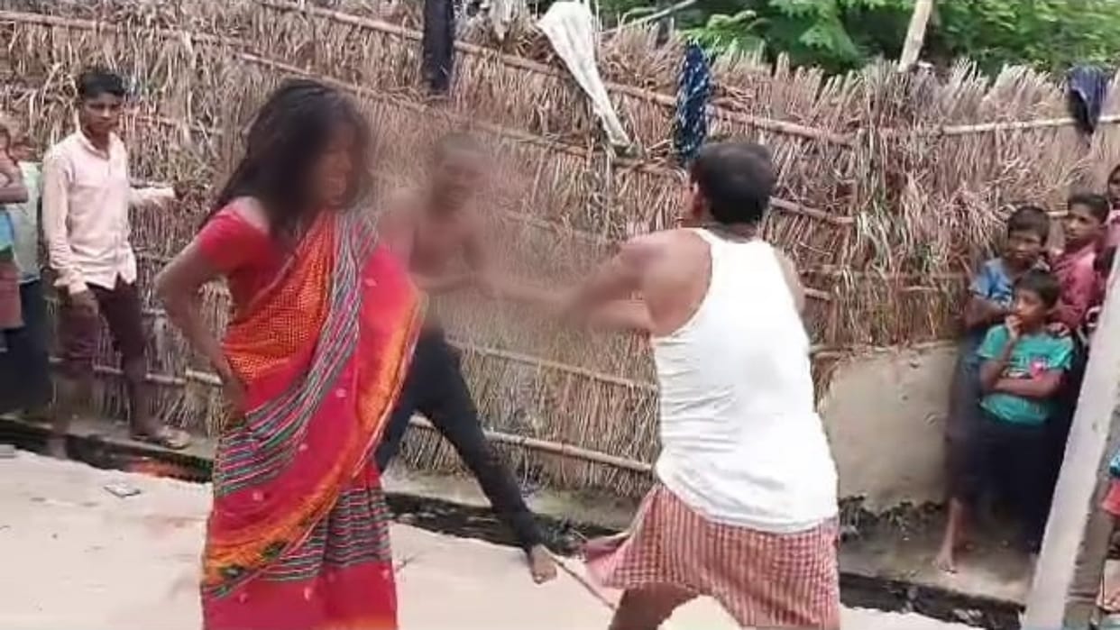 Villagers thrashed loving couple by tying them to pole in front of children and their heads shaved in Motihari