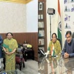 प्रतिभा सिंह व विक्रमादित्य सिंह ने केंद्रीय मंत्री नितिन गडकरी से की भेंट।