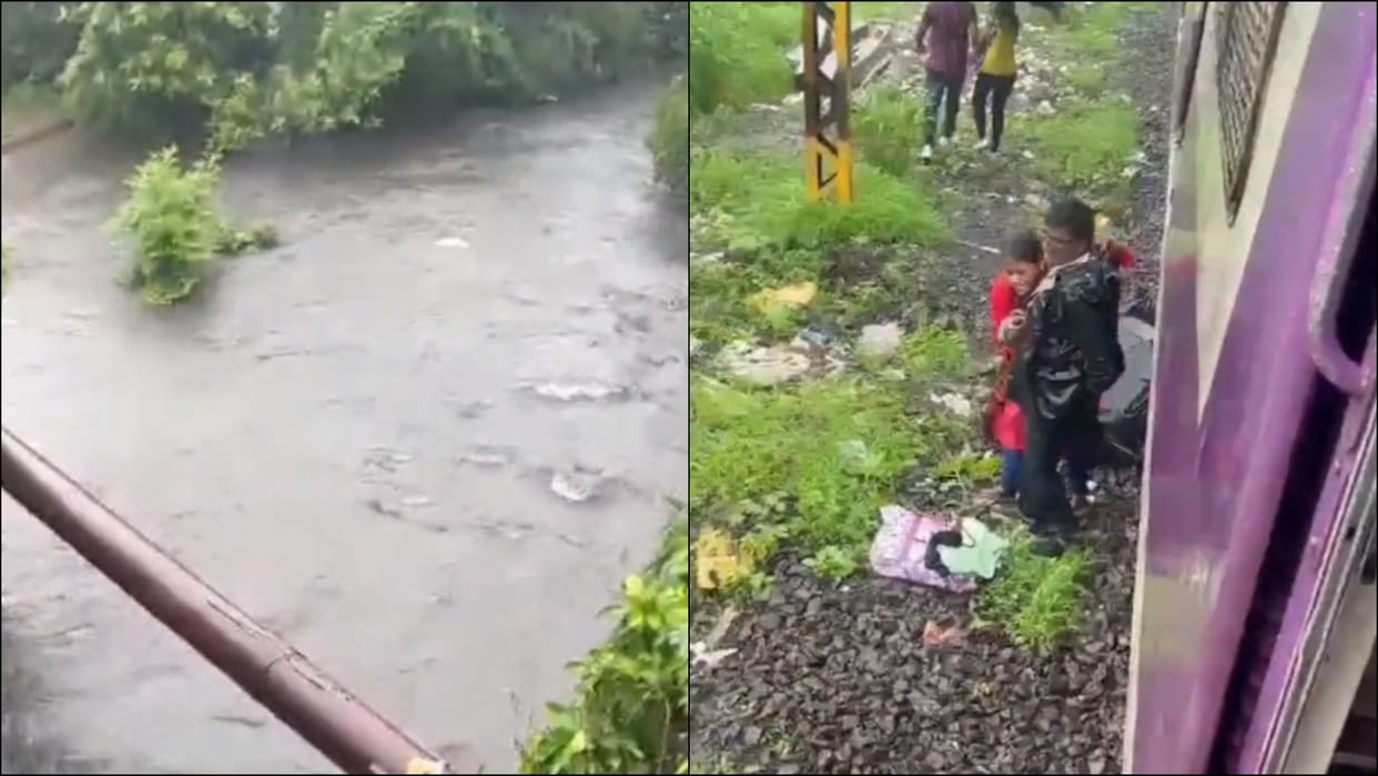 Infant falls into drain as woman loses grip while walking on railway tracks in rain-hit Thane Maharashtra