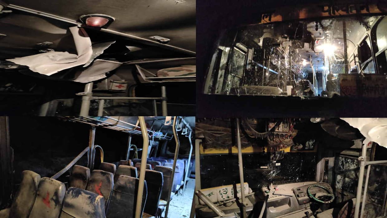 Kinnaur News: boulders fell on HRTC bus from Urni Dhank, three passengers  injured