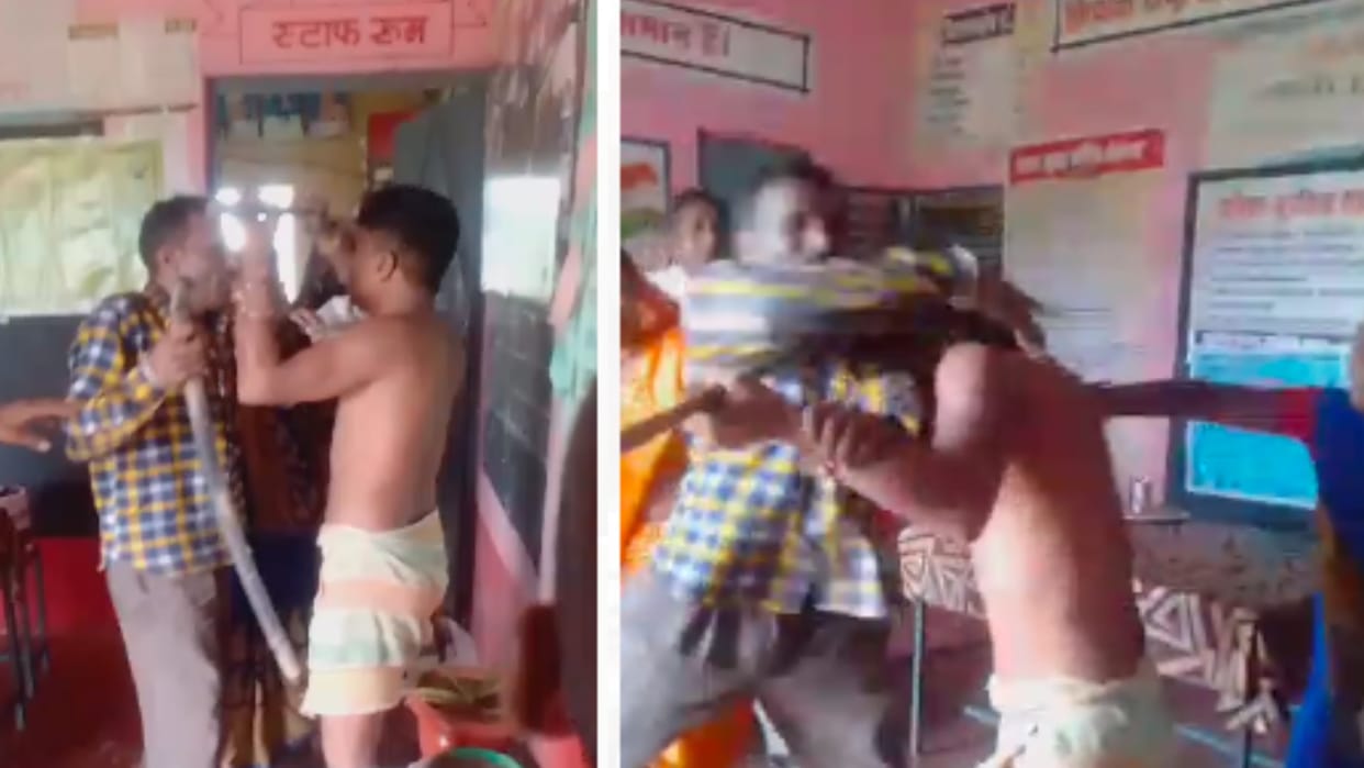 Vidisha: The bullies of the village barged into the school and beat up the teacher