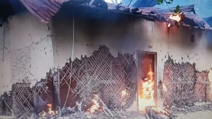 Manipur women paraded naked case mob set fire house of main accused after his arrest police raids underway