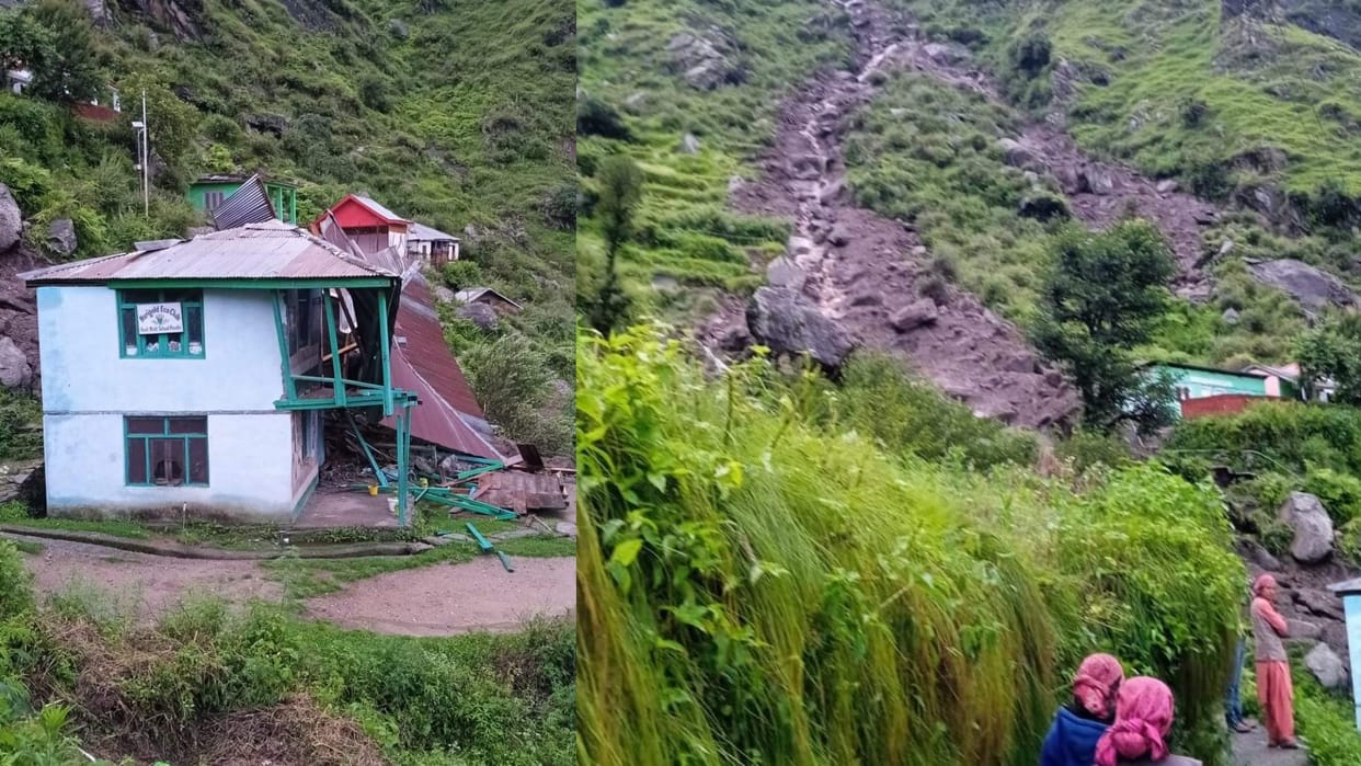 Cloud burst in Manali s Jagatsukh village debris came on road
