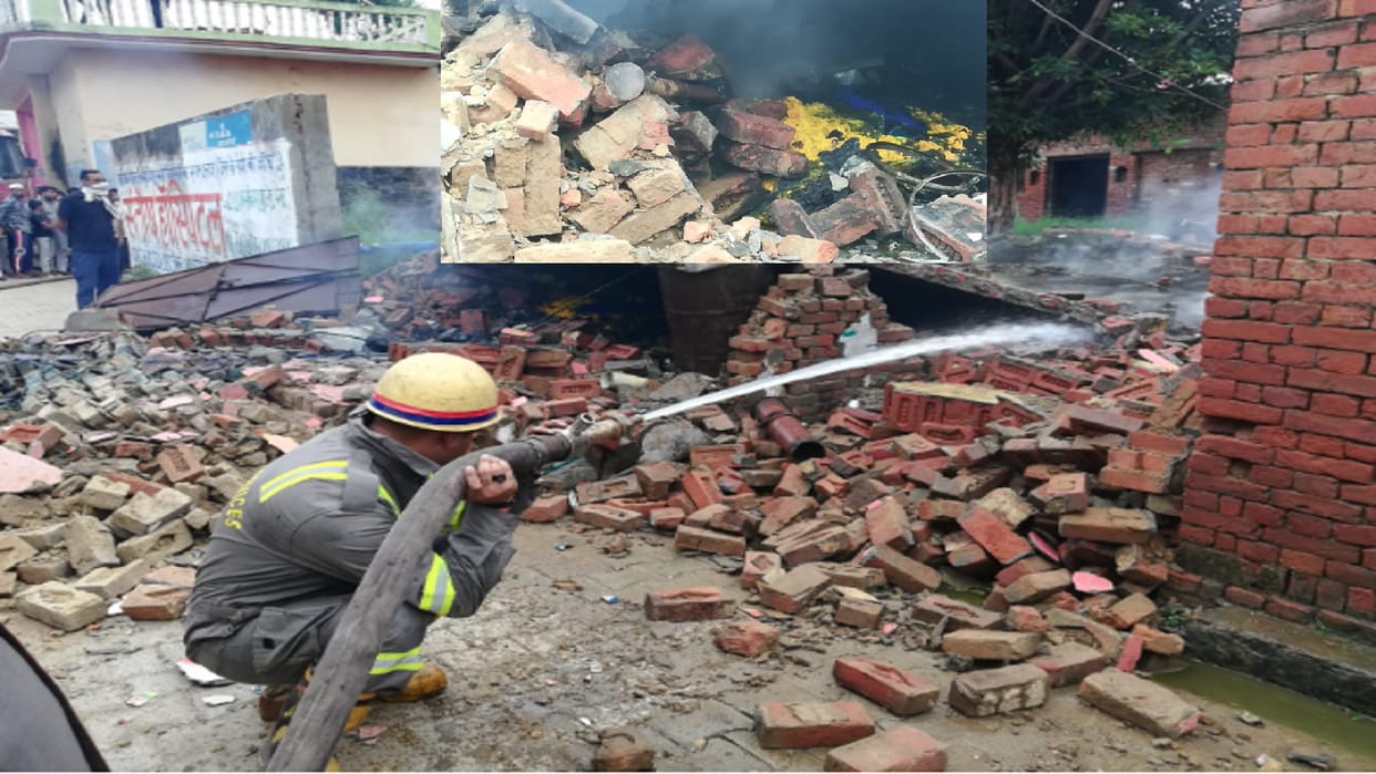 Meerut: Explosion in a house in Sathla village of Mawana, house collapsed