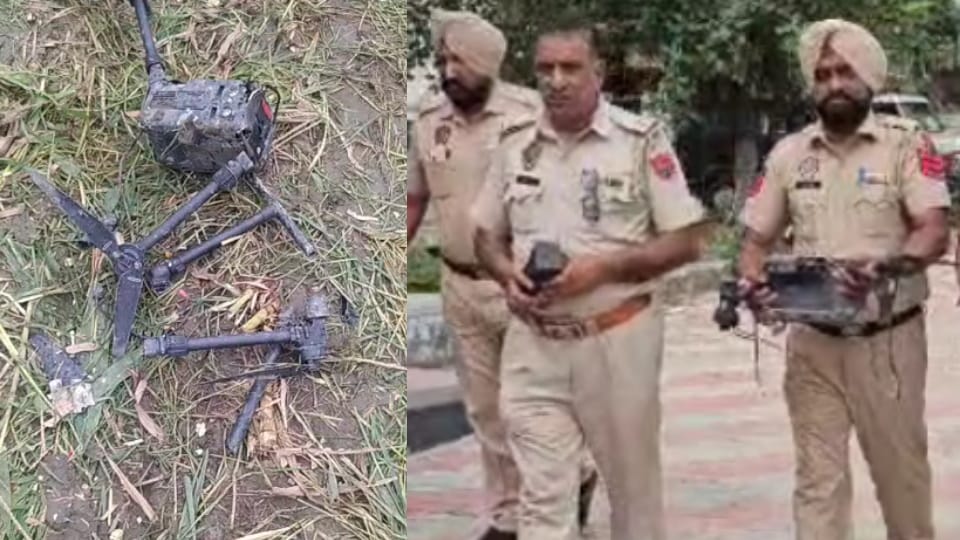 Pakistani drone recovered from border village Mastgarh during joint operation by BSF and Punjab Police