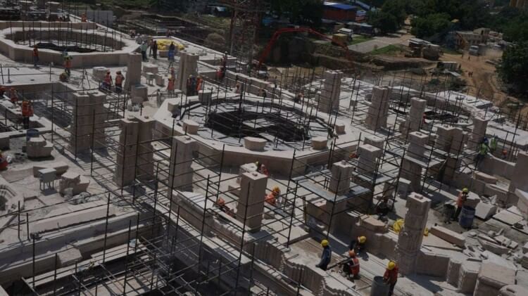 Deputy CM Keshav Prasad Maurya shared the new pics of ram temple construction.