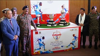 Durand Cup 2023: शिलांग में डूरंड कप ट्रॉफियों का अनावरण, खेल प्रेमियों का दिल धड़काने को तैयार Meghalaya CM Conrad Sangma Unveils Durand Cup Trophies in Shillong