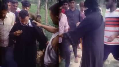 ग्रामीणों ने बुर्का पहने युवक को पकड़ा