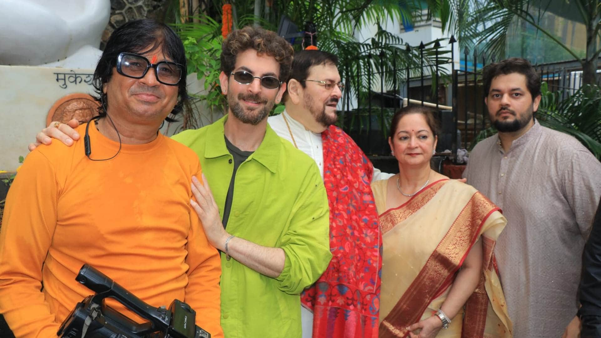 100 Years Of Mukesh Nitin Mukesh celebrates father birthday with Nishi Mukesh Neil Nitin Mukesh see pictures
