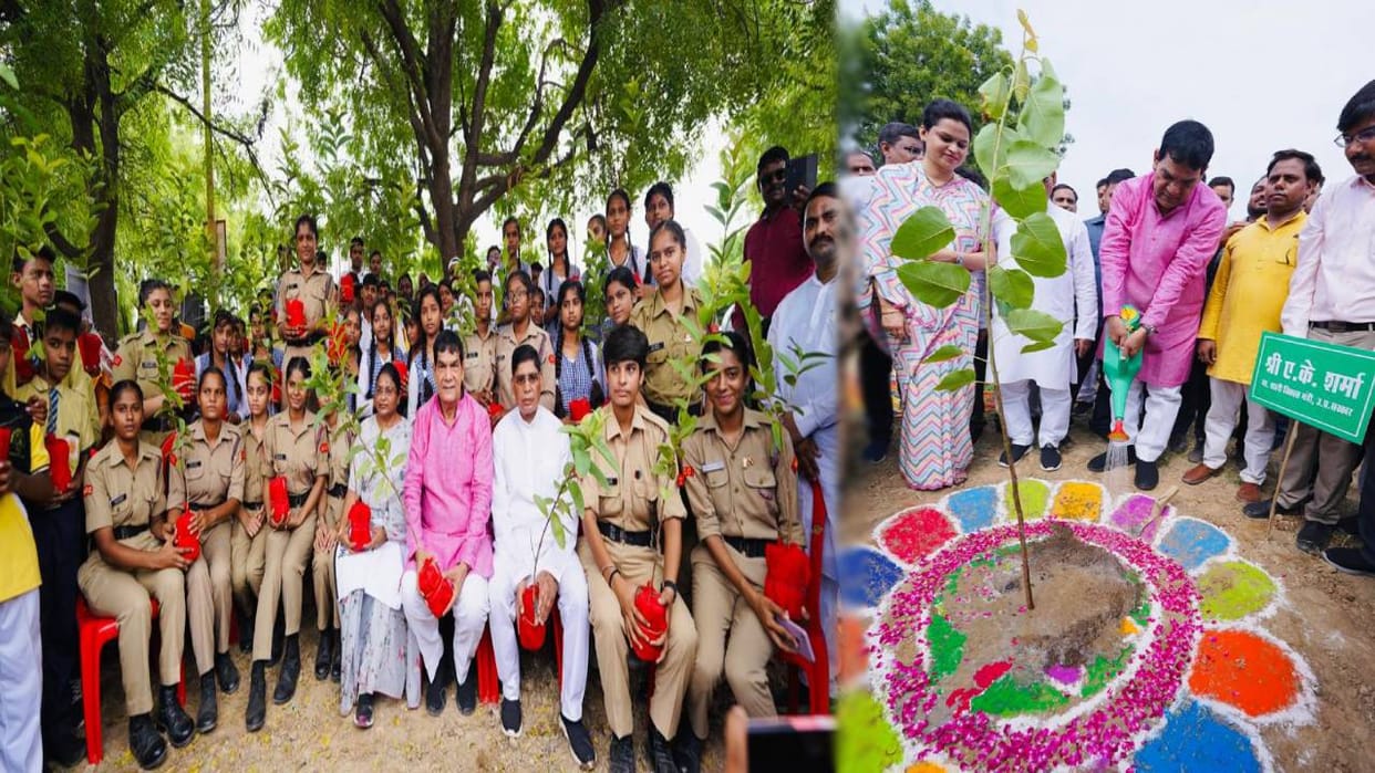 Minister AK Sharma inaugurated massive tree plantation campaign by planting saplings in Agra