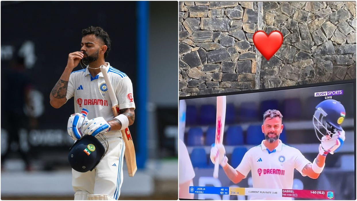 Anushka Sharma reacted love in instagram story after virat Kohli 76th International Century